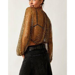 NWT FREE PEOPLE Sparks Fly Top / Olive Tapenade